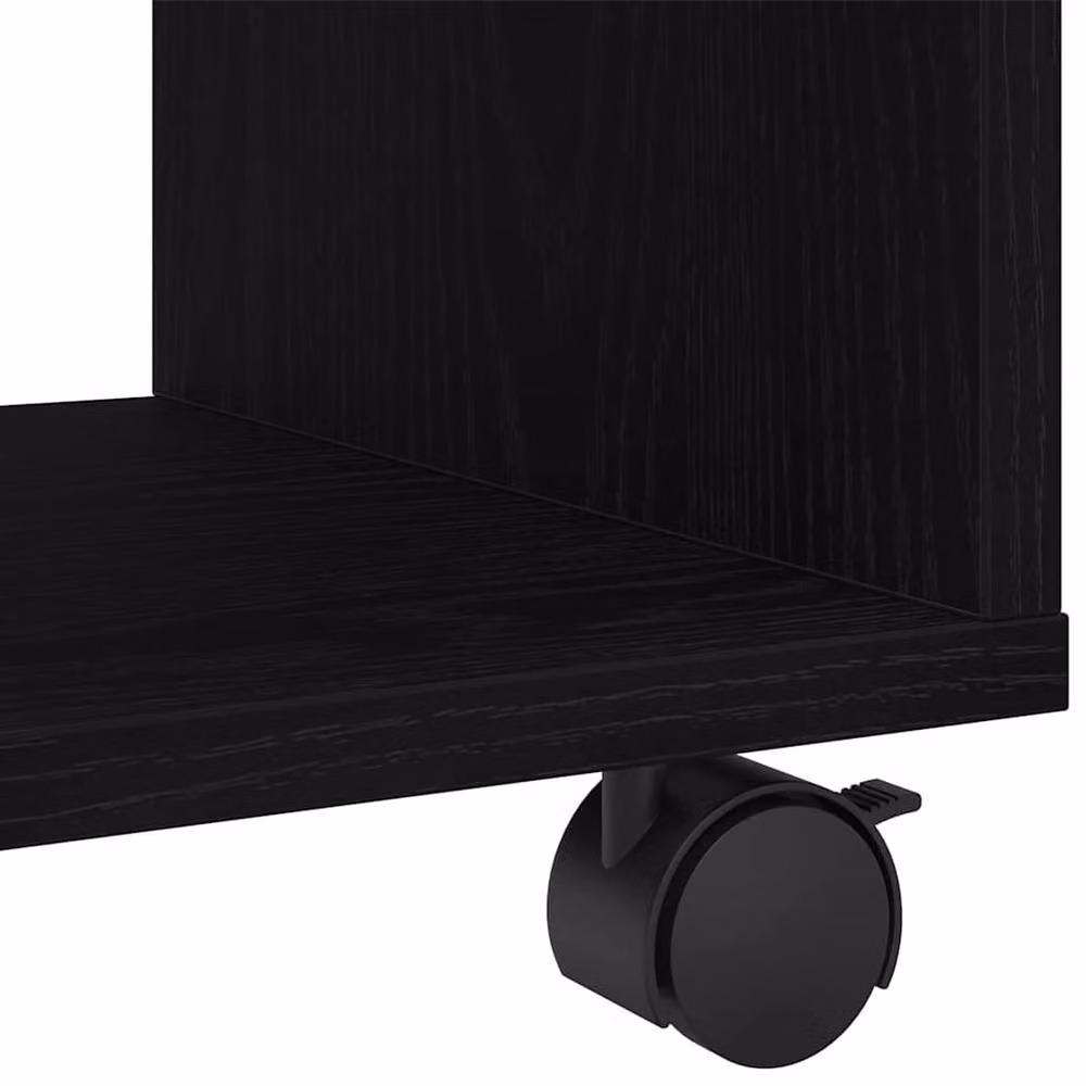 Berkfield Home Modern Black Oak End Table with Castors, W/D/H: 72 x 33 x 42.5 cm – 6