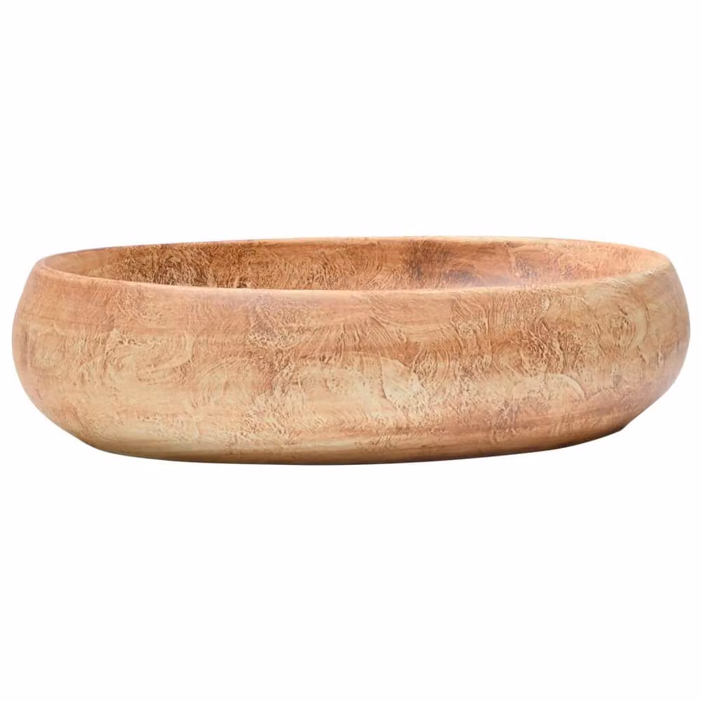 Berkfield Home Brown Oval Ceramic Countertop Basin W/D/H: 59 x 40 x 15 cm – 2
