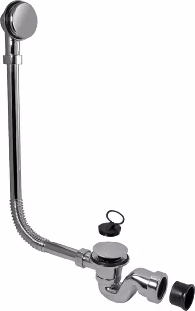 McAlpine 1.5 inch Chrome Plated Brass Push Open Bathtub Trap in Silver – 1