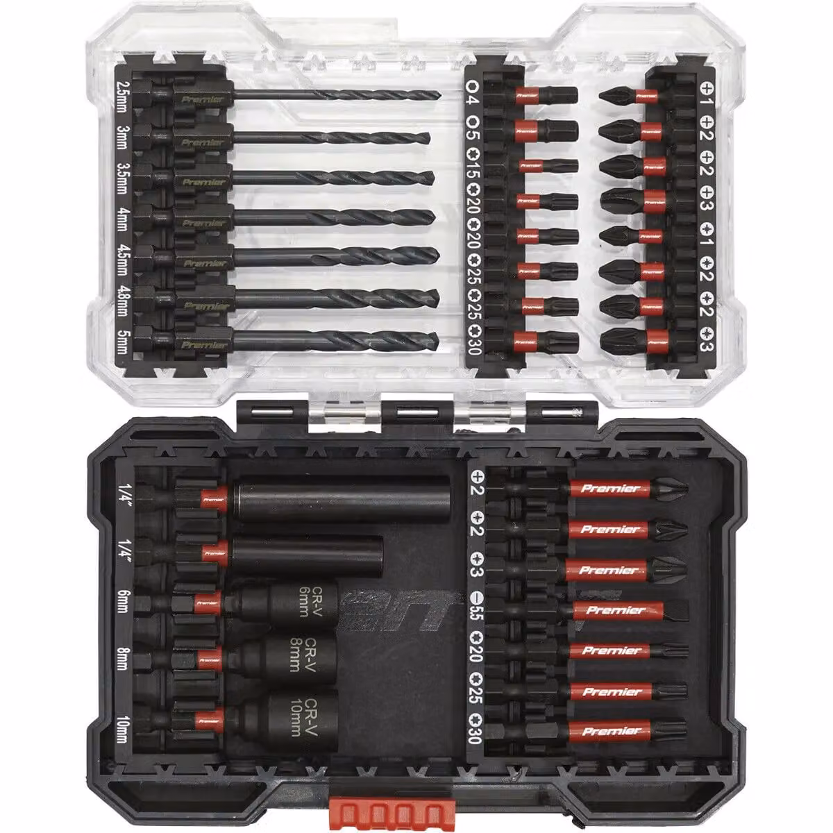 Loops 35 Piece Impact Grade Power Tool Bit Set with S2 Steel Bits and 1/4 inch Hex Drive in Multicolour – 3