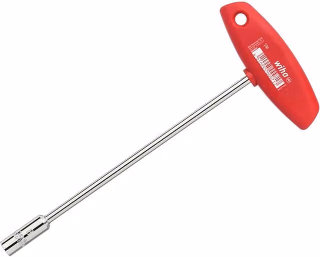 Wiha Hex Nut Driver with T-handle, Red and Multicolour, Chrome-Vanadium Steel