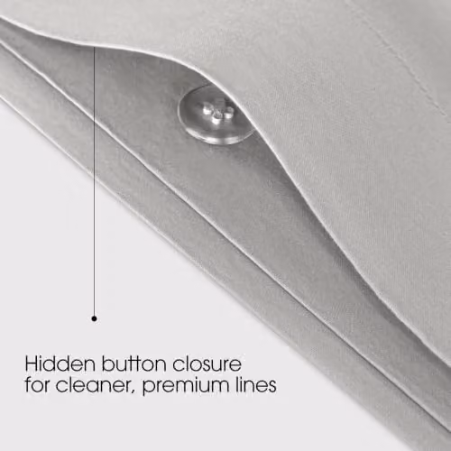 Bedable Grey Cotton Sateen Duvet Cover, 460 Thread Count – 2