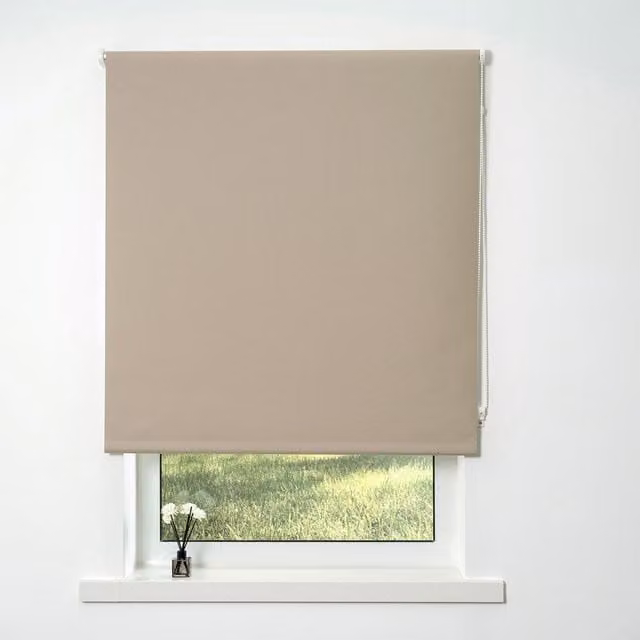 Divante Plain Blackout Roller Blind in Desert Taupe, Width: 180 cm