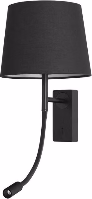 Netlighting FORLIGHT Janet LED Reading Lamp in Black with Warm-White 3000K Light – 3