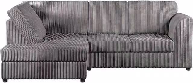 Bliss Furniture Jumbo Cord High Back Left Hand 4 Seater Corner Sofa in Grey