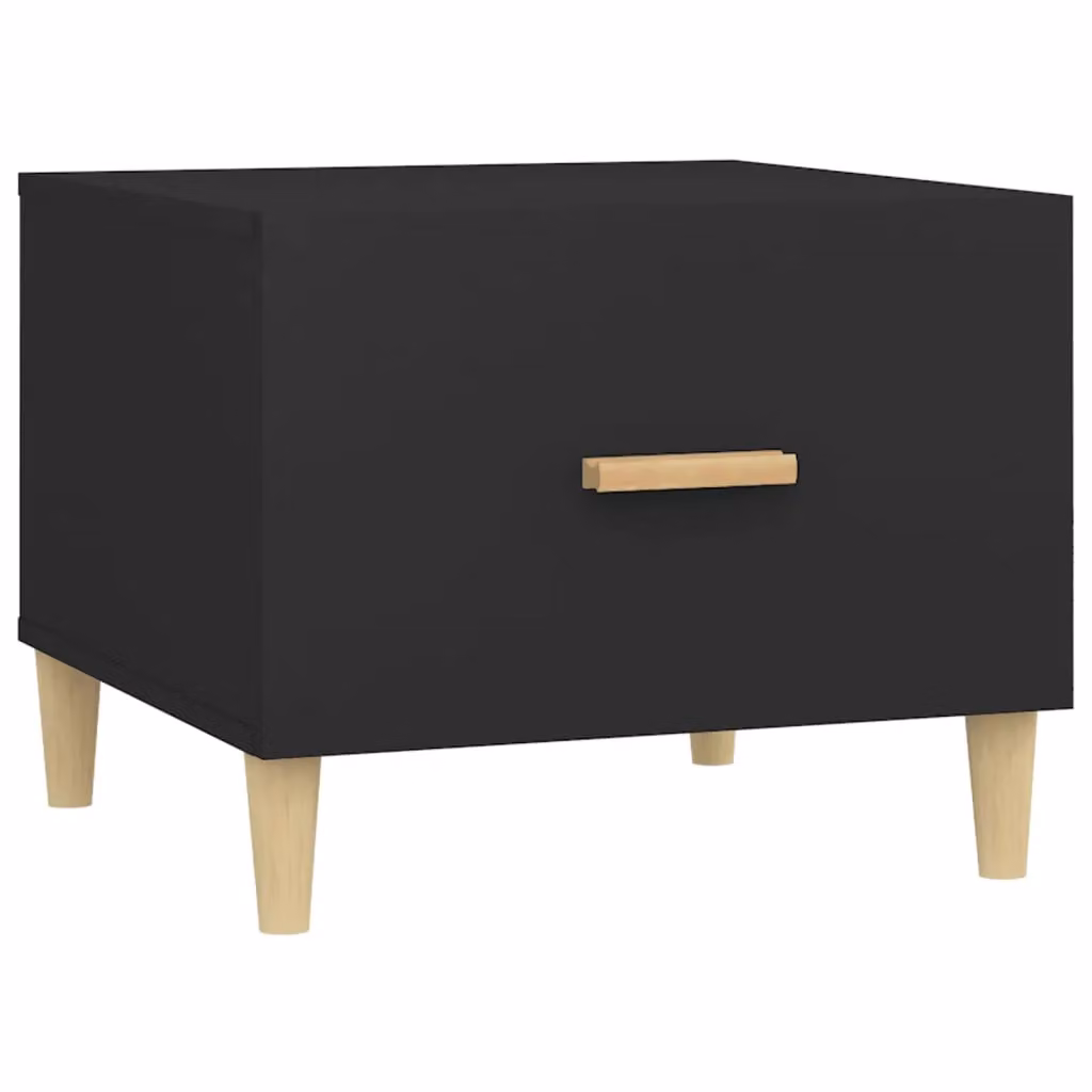 Berkfield Home Black Square Coffee Table in Engineered Wood, W/D/H: 50 x 50 x 40 cm – 2