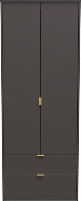 2 U Fuji Ready Assembled 2 Door 2 Drawer Wardrobe in Dark Grey