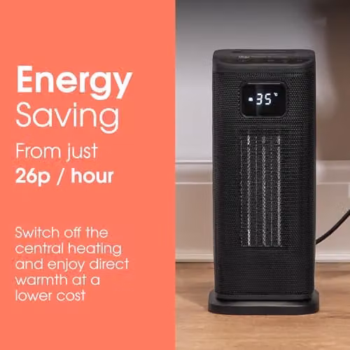 Abode 2000W Ceramic Fan Heater, Black, Freestanding – 5
