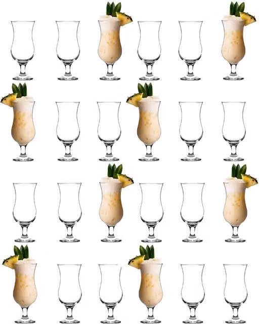 LAV Fiesta Pina Colada Cocktail Glass Set, 24 x 390ml, Clear