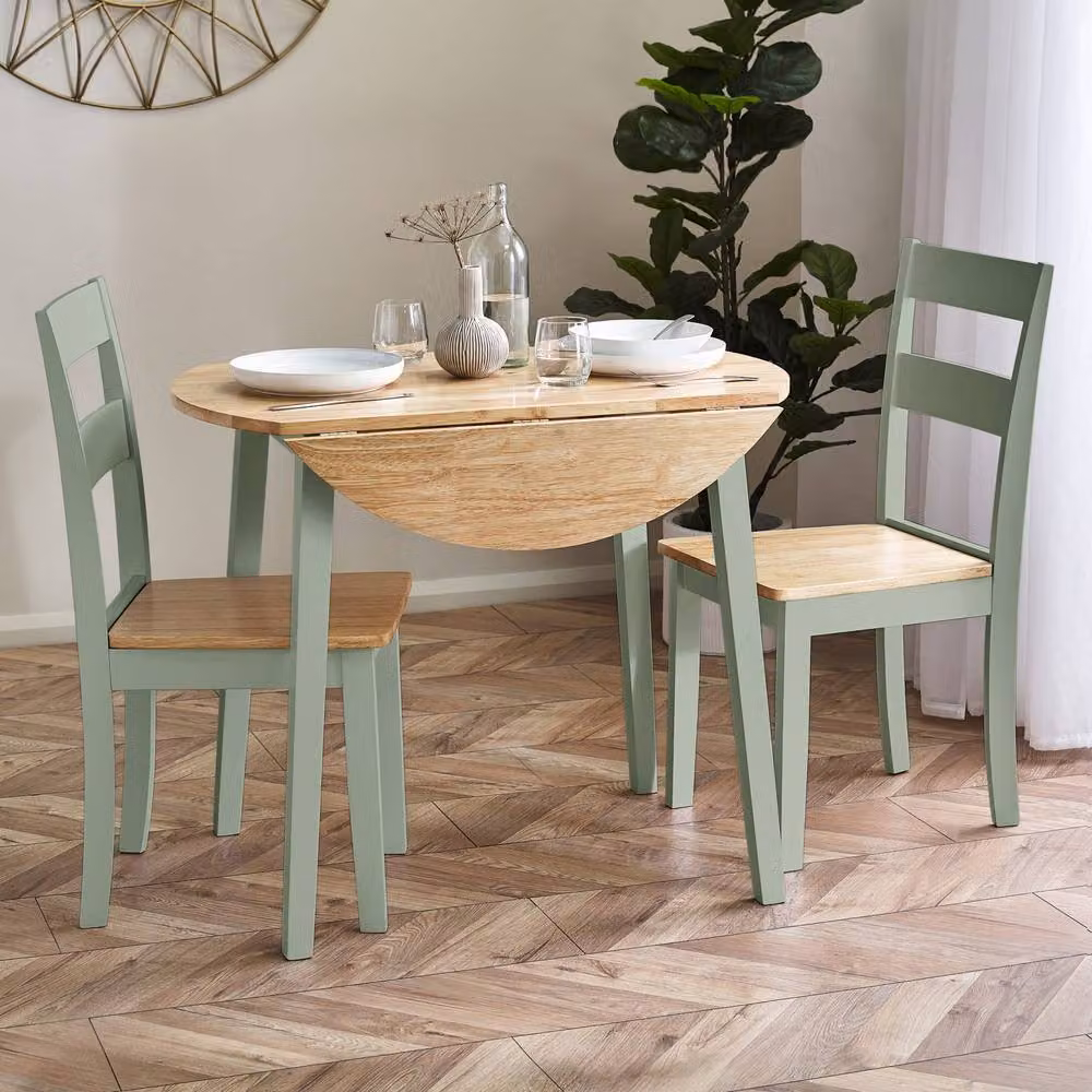 Cheshire Westbury Elegant Sage Green and Natural Dining Chairs - Set of 2 – 4