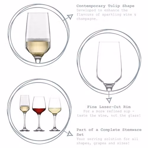 LAV 12 Piece Clear Glass Stemware Set