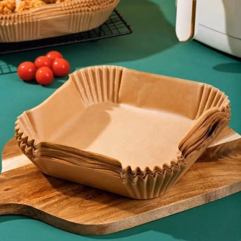 NESTLUNE Disposable Non-Stick Square Paper Food Liners, Brown, W: 100 cm, D: 60 cm – 2