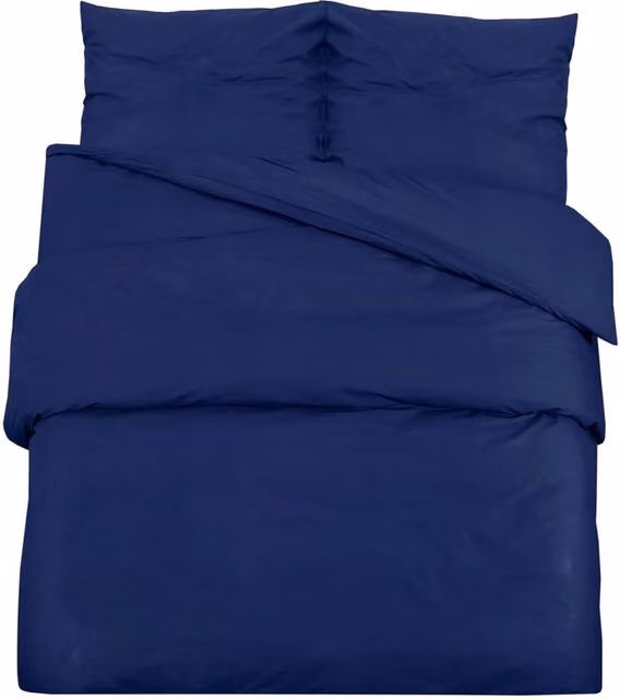 Berkfield Home Navy Blue Microfibre Duvet Cover and Pillowcase Set, W: 140 cm, L: 200 cm