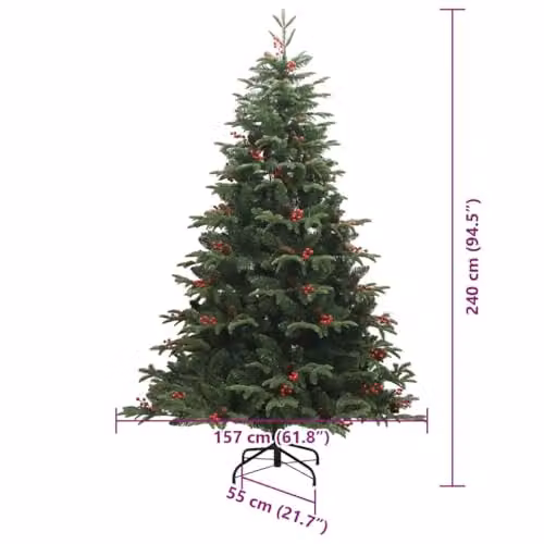 vidaXL Artificial Christmas Tree with 300 LEDs in Green, Height: 240 cm – 3