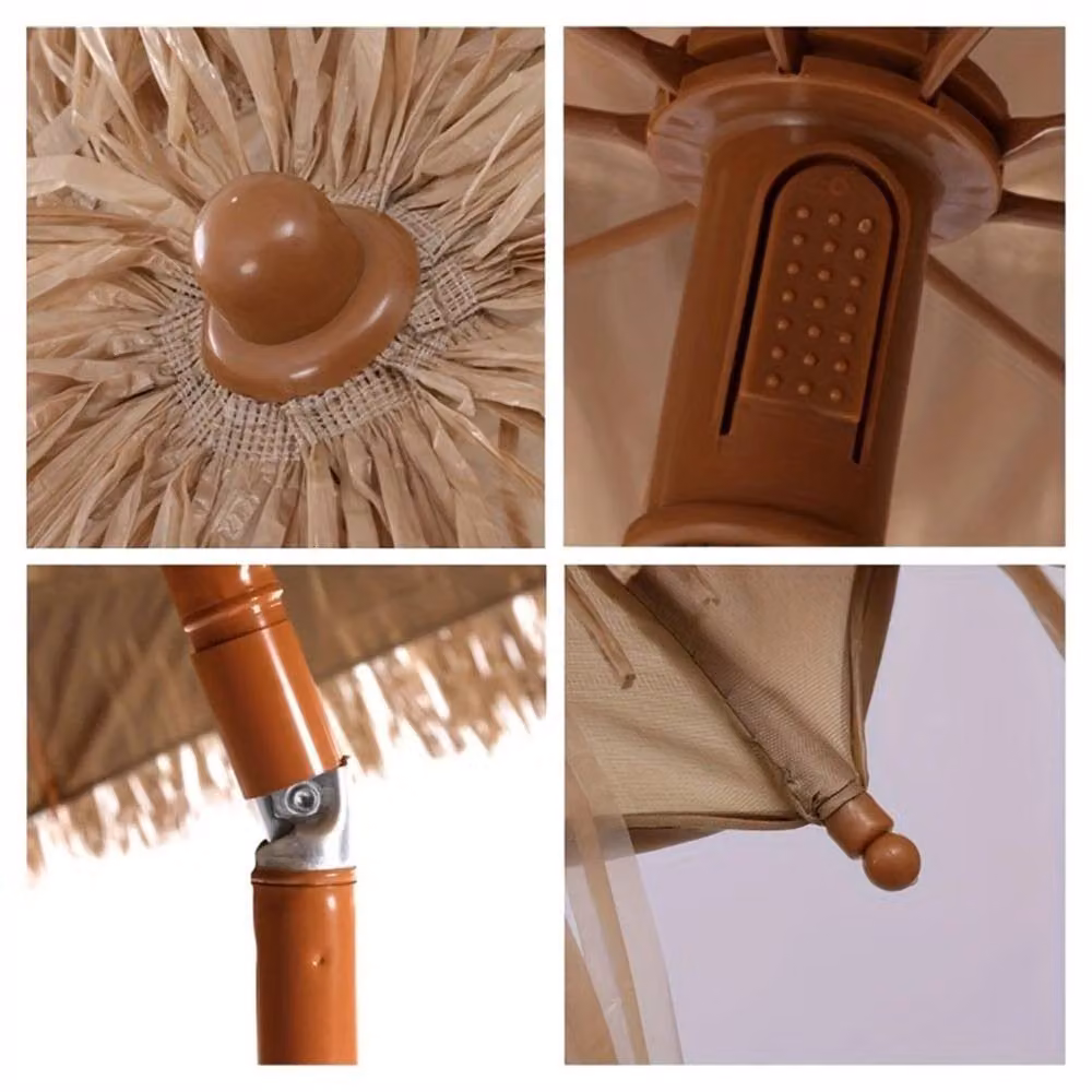 SPETLEK Thatched Patio Umbrella with UPF 50+ Protection, Multicolour, Steel Frame, Height: 190 cm, Diameter: 160 cm – 2