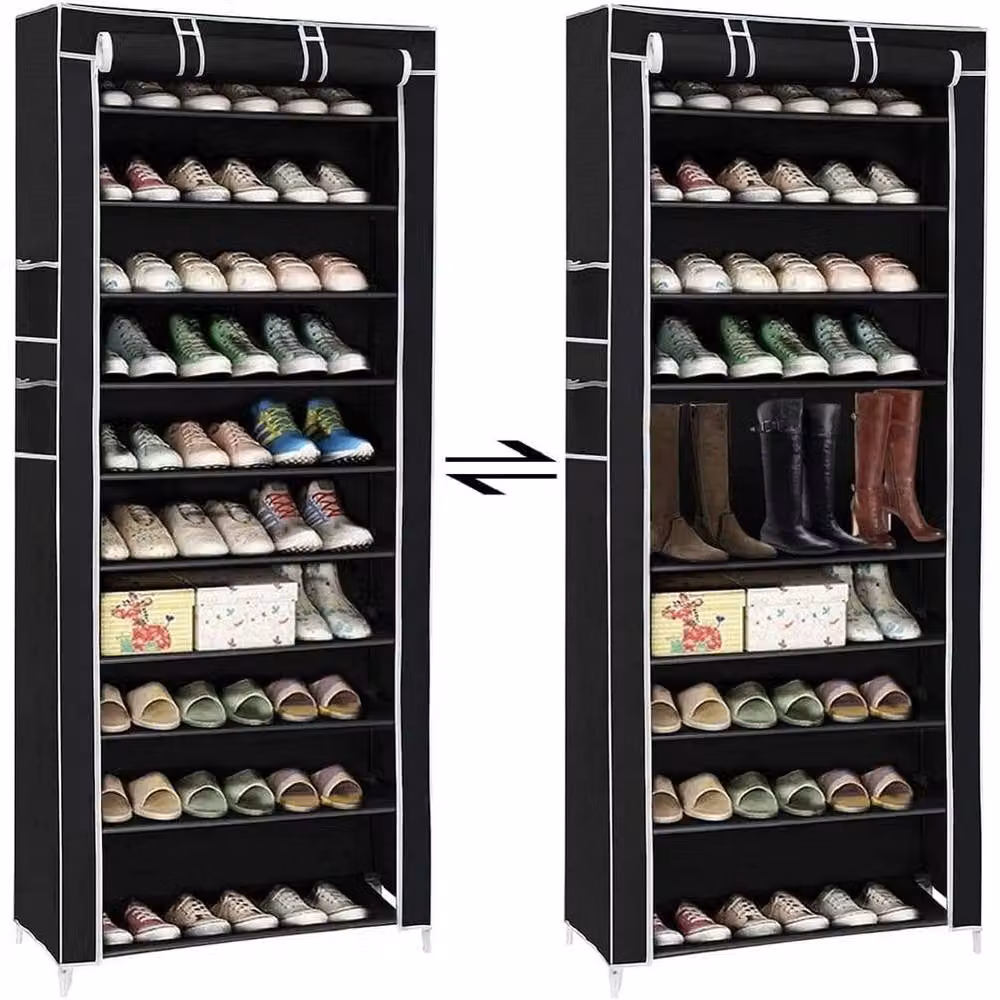 FORGEVIO 9 Tier Cabinet Storage Organiser Shoe Rack Stand in Black – 3
