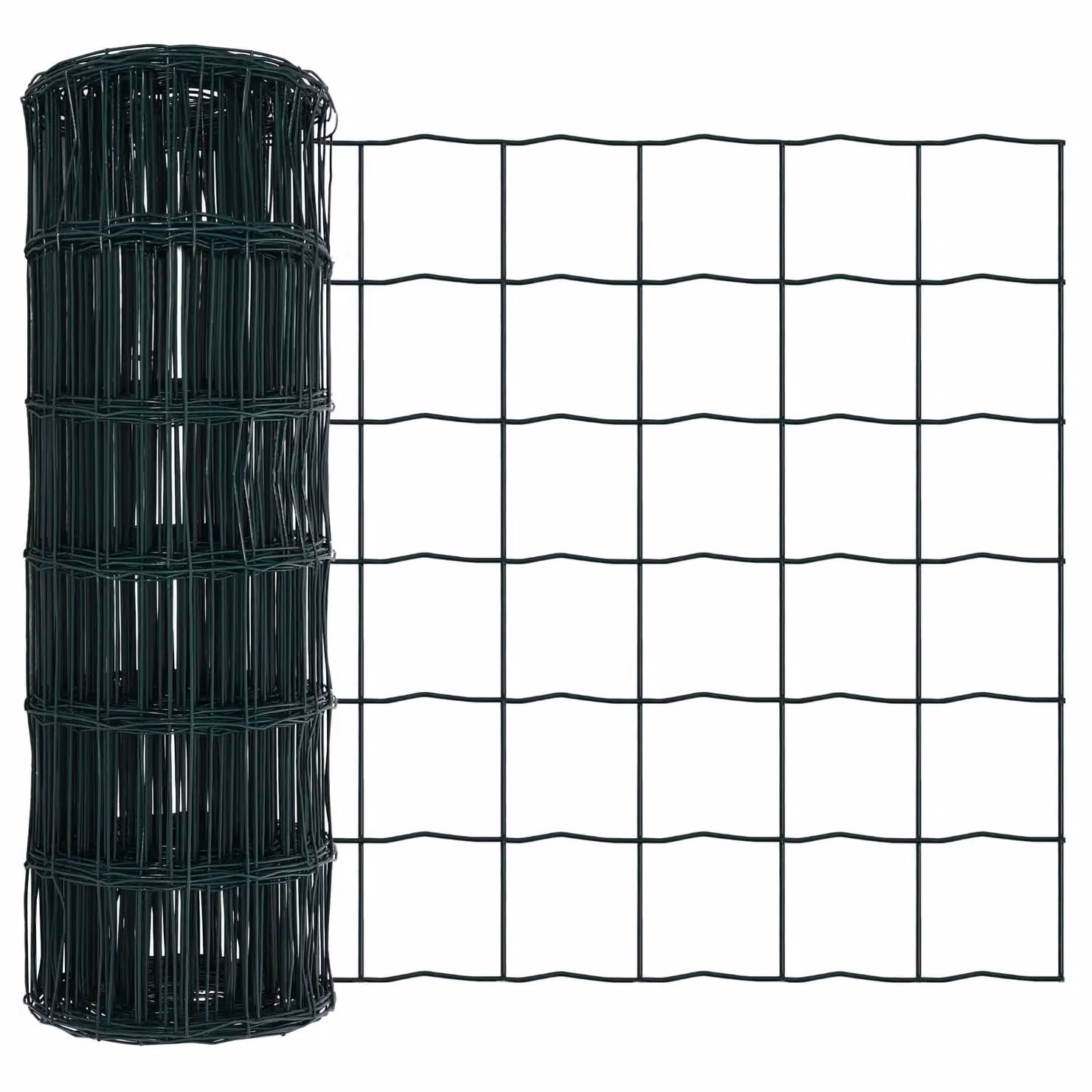Berkfield Home Euro Fence with 7 Posts, Galvanised Steel, Green and Silver, W: 10 m, H: 0.8 m – 4