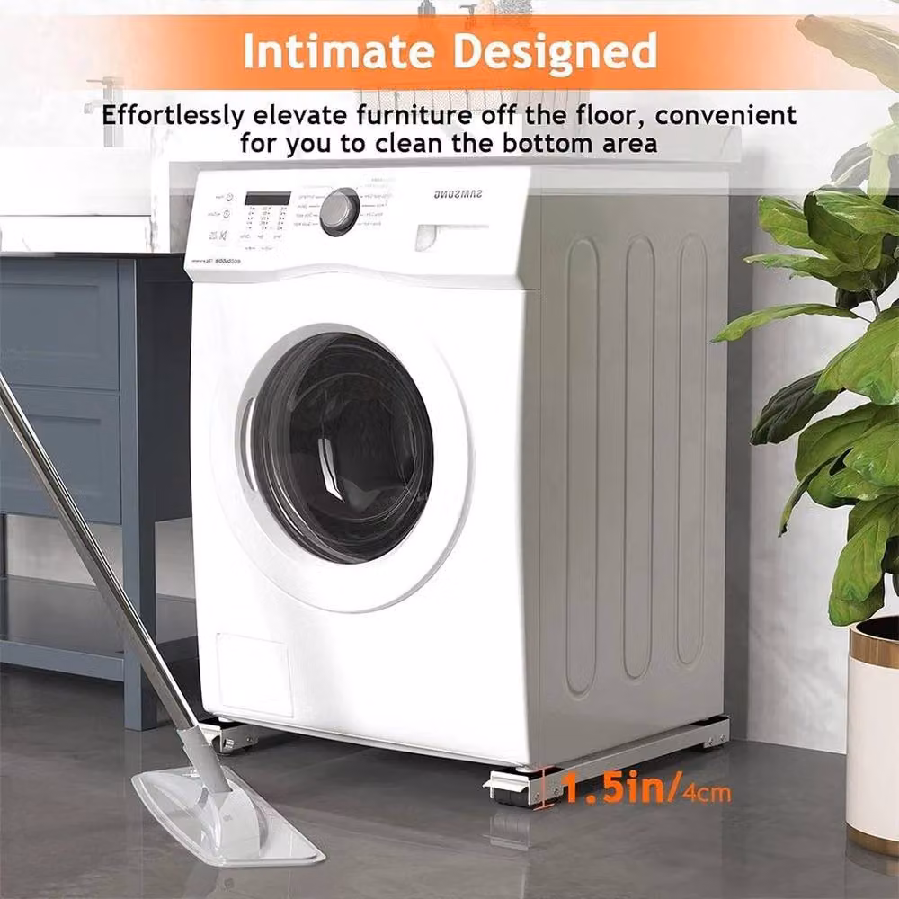 KORVIXA White Plastic Roller Trolley for Washing Machines and Tumble Dryers, W: 52 cm, D: 52 cm – 2