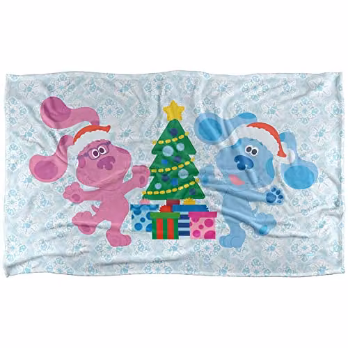 Blues Clues Christmas Super Soft Fleece Blanket in Blue and Pink – 1
