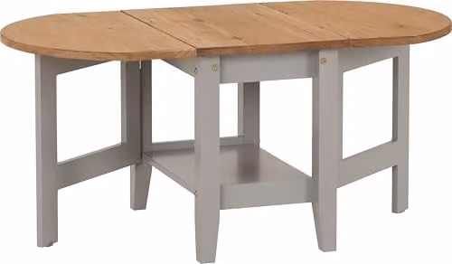 Seconique Santos Drop Leaf Coffee Table in Grey and Waxed Pine – 1