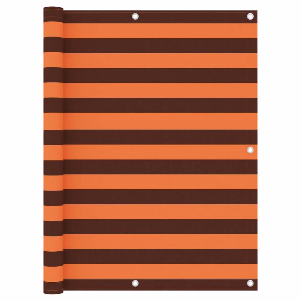 Berkfield Home Balcony Screen in Orange and Brown Oxford Fabric, W: 120 cm, L: 600 cm – 2