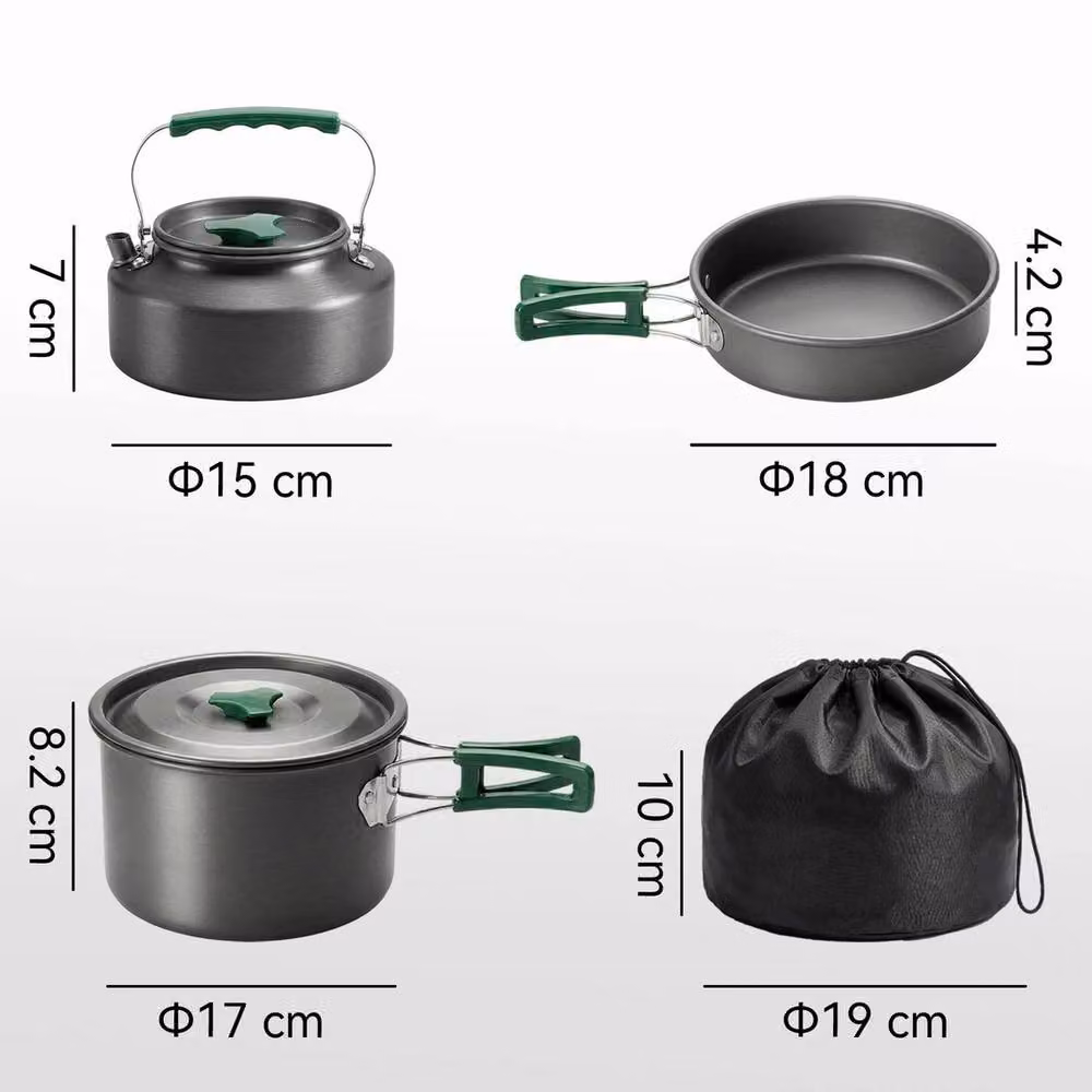 NESTLUNE Aluminium Camping Cookware Set for 2-3 People, Grey – 2