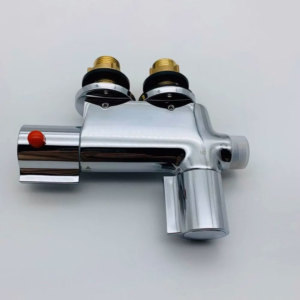 FLAVORA V100 Static Caravan Shower Mixer Valve with Thermostat in Metallic Silver, W: 520 mm