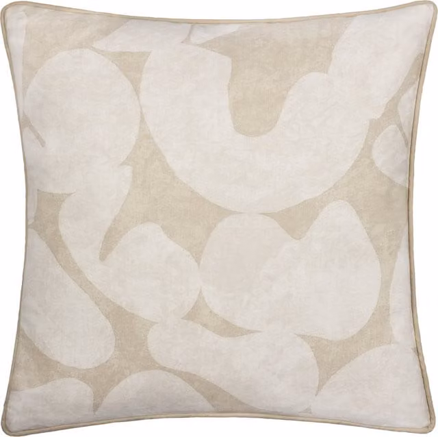 Make it a Home Brinn Abstract Piped Square Cushion in Natural Beige and Yellow