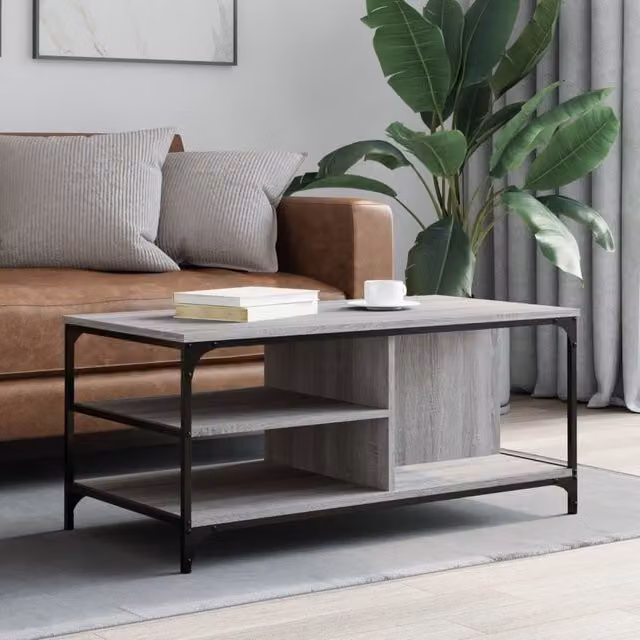 Berkfield Home Grey Sonoma Coffee Table, W: 100 cm, D: 50 cm, H: 45 cm