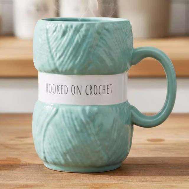 Boxer Gifts Hooked on Crochet Ceramic Mug for Women, Green – 1