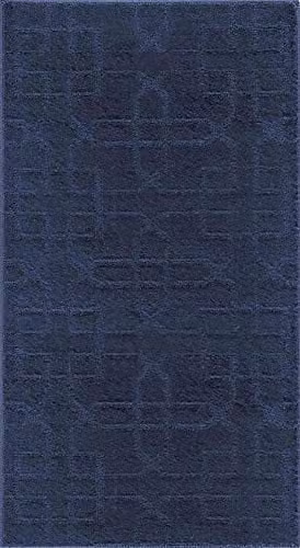 Desire Rugs Ivy Cubed Trellis Design Non-Slip Machine Washable Kitchen Door Mat, Blue, W: 40 cm, D: 60 cm – 4