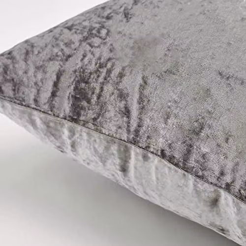 Sienna Luxury Crushed Velvet Cushion Covers, Pack of 4, Silver Grey, W/D/H: 45 x 45 x 45 cm – 4