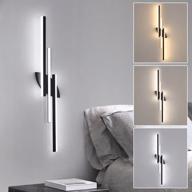 COMELY Modern 36W Up and Down Indoor Wall Light in Black, W: 100 cm