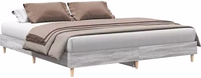 Berkfield Home Grey Sonoma Bed Frame in Engineered Wood, 200 x 200 cm