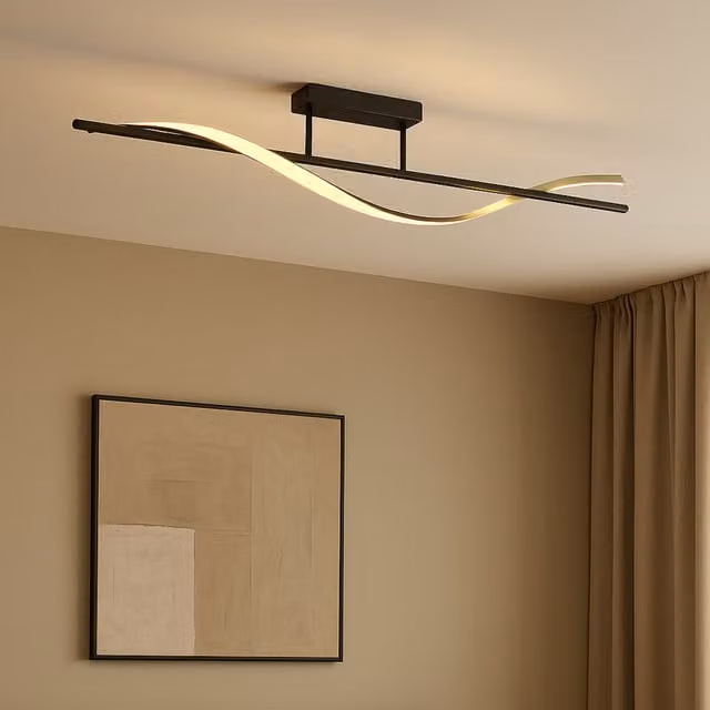 Eglo Conaprato Modern LED Ceiling Light in Black and Gold/Brass