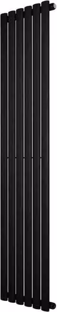 Monstershop Oval Single Column Steel Radiator in Black, H: 160 cm, W: 36 cm
