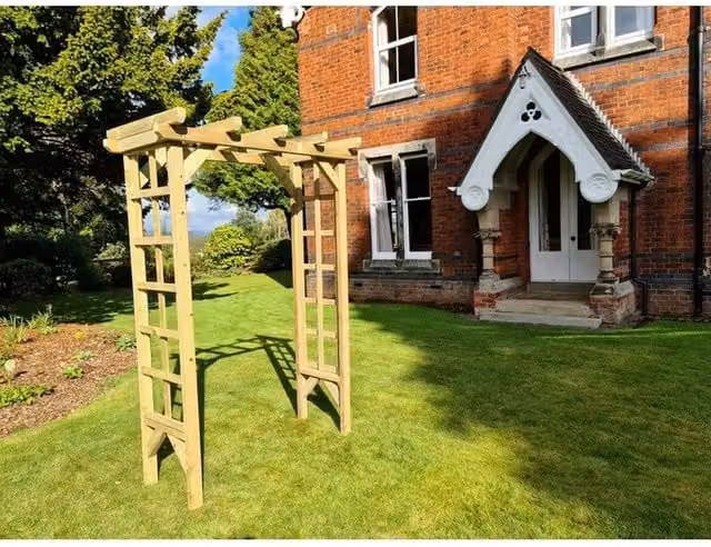 Churnet Valley Garden Furniture Ltd Rose Small Arch Wooden Plant Support in Brown, H 210 cm x W 90 cm x D 50 cm – 1