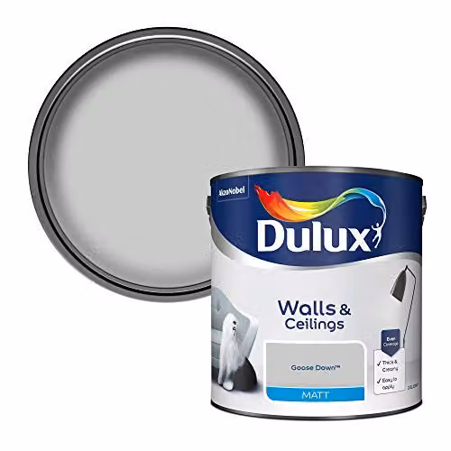 Dulux Matt Emulsion Paint for Walls and Ceilings, Goose Down Grey, 2.5 l