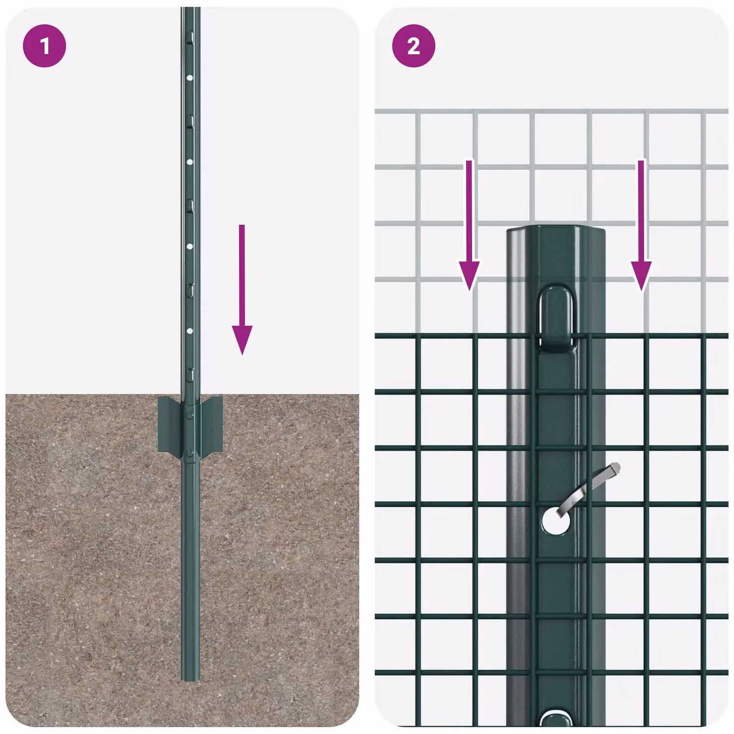 Berkfield Home Green Galvanised Steel Welded Wire Fence with 22 U-Profile In-Ground Posts, W: 50 m, H: 0.5 m – 6