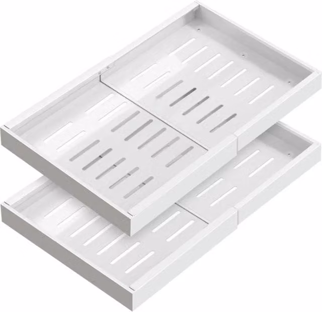 FORGEVIO 2 Pack Expandable Pull Out Cabinet Organiser in White