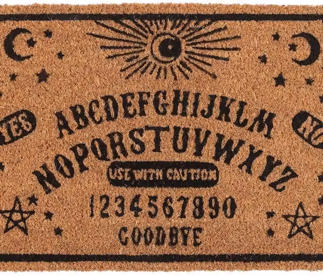 Something Different Talking Board Door Mat in Natural and Black, W: 60.0 cm, D: 40.0 cm, H: 1.5 cm