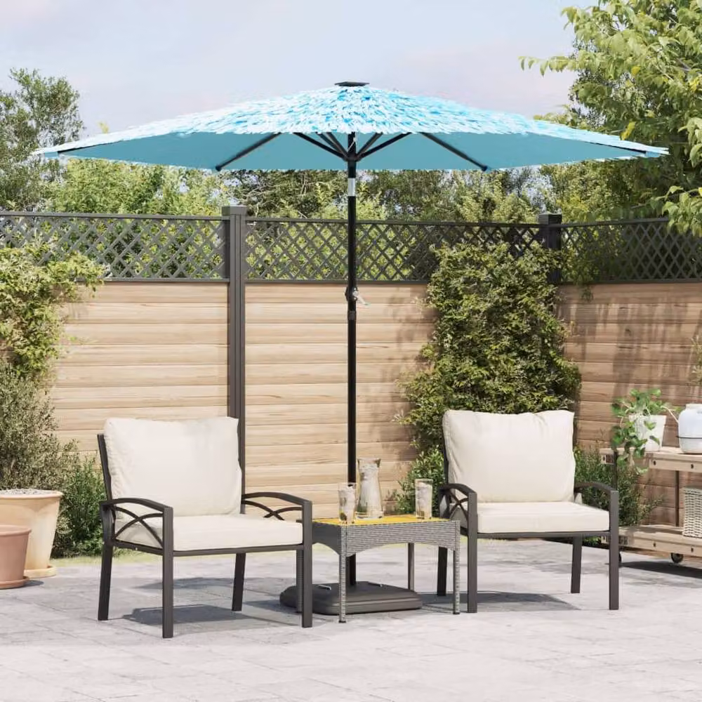 Berkfield Home Blue Garden Parasol with Steel Pole W/D/H: 268 x 268 x 226 cm – 2
