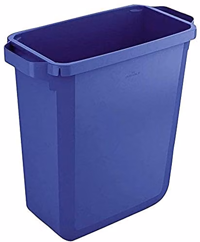 Durable DURABIN 60 Rectangular Plastic Waste Bin in Blue, 60 Litre Capacity – 1
