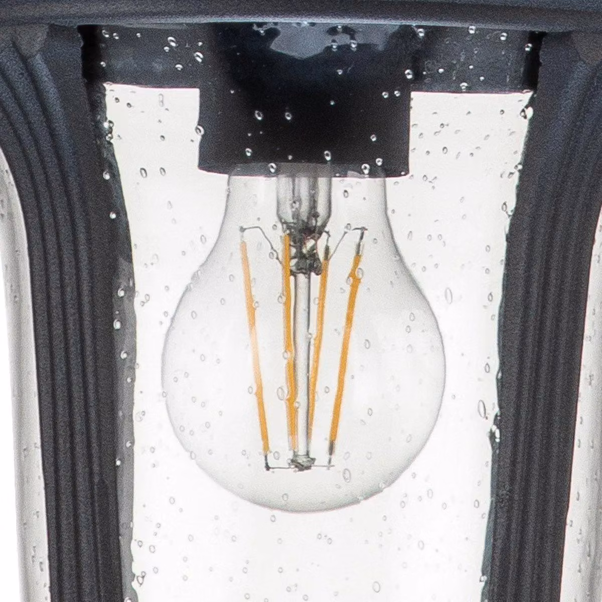Netlighting Chicago Outdoor Pendant Ceiling Light in Textured Black with Transparent Glass, IP44 Rated – 2