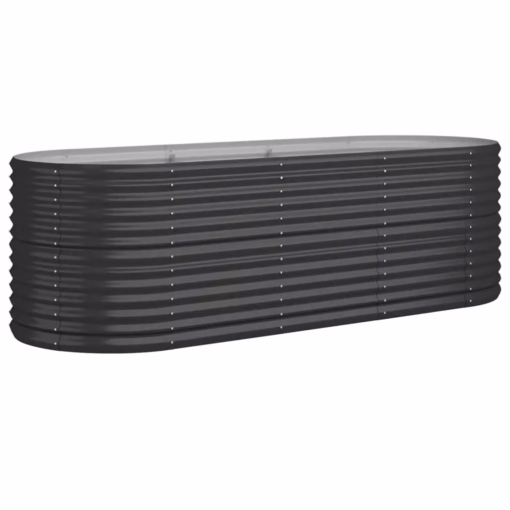 Berkfield Home Garden Powder-coated Steel Raised Bed in Anthracite Black, W/D/H: 224 x 80 x 68 cm – 2