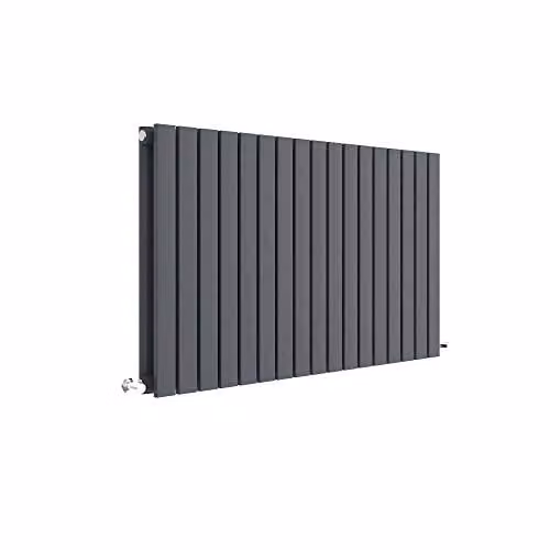 Nuie HLA56D Sloane Modern Home Wall Mount Designer Horizontal Double Panel Radiator, Anthracite, W: 99.2 cm, H: 60 cm, D: 7.2 cm