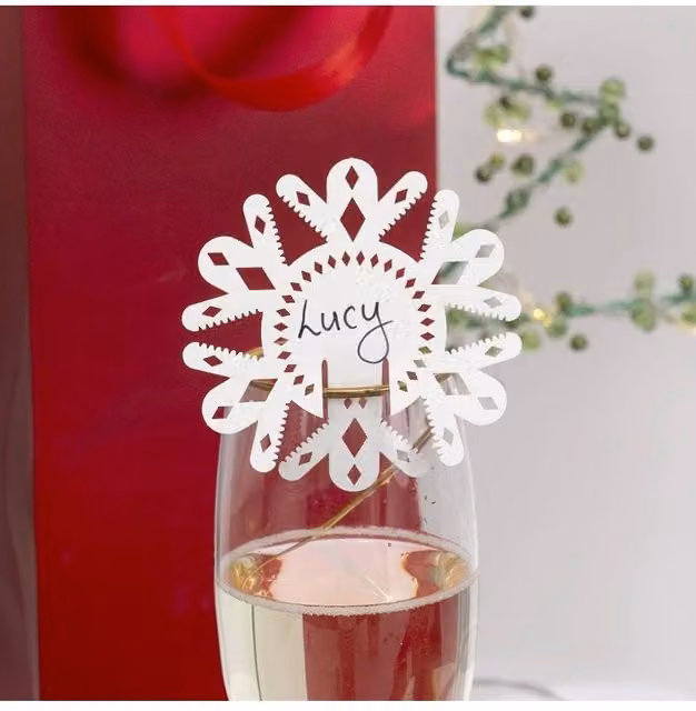 KDMD Pearlescent Winter Wonderland Laser Cut Place Cards, 2 Pack, White – 1