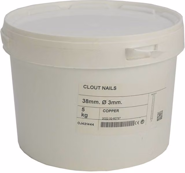 Unifix Copper Clout Nails, 5 kg Tub, White