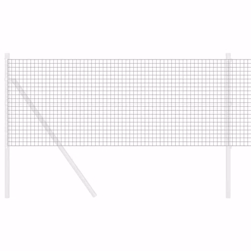 Berkfield Home Grey PVC Coated Steel Single-Bar Welded Wire Fence, W: 0.8 m, L: 25 m – 3