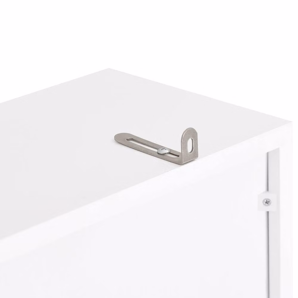 SoBuy Modern White Slim Bathroom Tall Cabinet with Soft-Close Hinged Doors and Internal Shelves – 2